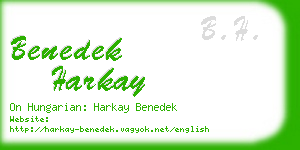 benedek harkay business card